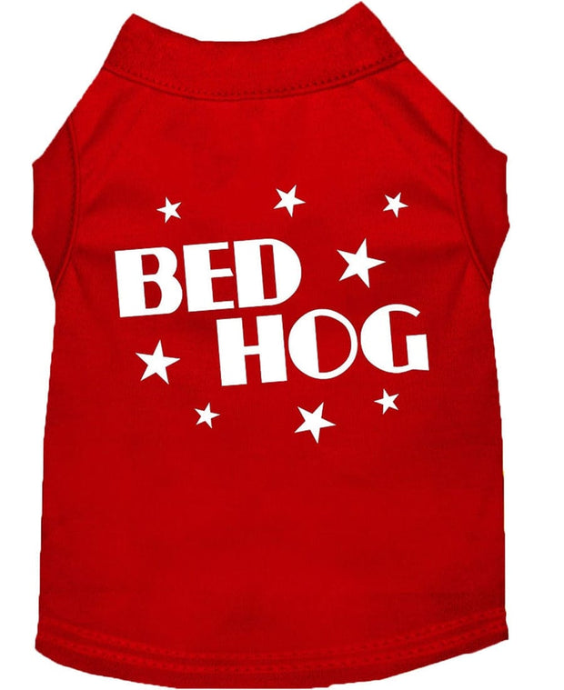Mirage Pet Products XS (0-3 lbs.) / Red Pet Dog or Cat Shirt Screen Printed "Bed Hog"