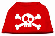 Mirage Pet Products XS (0-3 lbs.) / Red Pet Dog or Cat Shirt Screen Printed "Skull Crossbones"