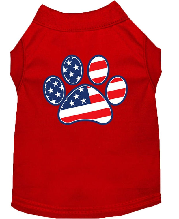 Mirage Pet Products XS (0-3 lbs.) / Red Pet Dog & Puppy Shirt Screen Printed "Patriotic Paw"