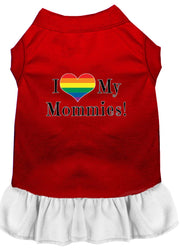 Mirage Pet Products XS (0-3 lbs.) / Red w/ White Pet Dog & Cat Dress "I Heart My Mommies"