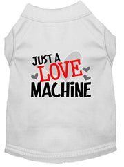 Mirage Pet Products XS (0-3 lbs.) / White Pet Dog & Cat Shirt Screen Printed "Just A Love Machine"