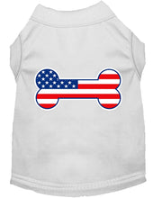 Mirage Pet Products XS (0-3 lbs.) / White Pet Dog & Puppy Shirt Screen Printed "Bone Shaped American Flag"