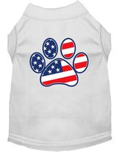 Mirage Pet Products XS (0-3 lbs.) / White Pet Dog & Puppy Shirt Screen Printed "Patriotic Paw"
