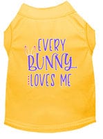 Mirage Pet Products XS (0-3 lbs.) / Yellow Pet Dog & Cat Shirt Screen Printed, "Every Bunny Loves Me"