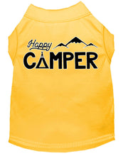 Mirage Pet Products XS (0-3 lbs.) / Yellow Pet Dog & Cat Shirt Screen Printed "Happy Camper"