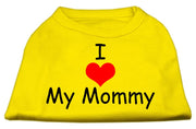 Mirage Pet Products XS (0-3 lbs.) / Yellow Pet Dog & Cat Shirt Screen Printed "I Love My Mommy"