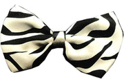 Mirage Pet Products Zebra Print / Elastic Band Dog and Cat Pet Bow Ties, "Animal Prints" Elastic Band or Velcro Strap in Zebra or Leopard Print