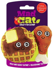Pet Wholesale USA 2 count Mad Cat Chicken and Waffles Cat Toy Set