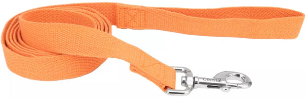 Pet Wholesale USA 5/8" Wide x 6 ft. Long New Earth Soy Eco-Friendly Anti-Bacterial Dog Leash 6 ft. Pumpkin Orange in 2 Sizes