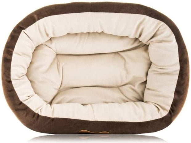 Pet Wholesale USA Dog Bed Aspen Pet Oval Nesting Cuddly Pet Bed Brown