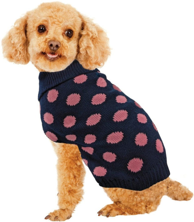 Pet Wholesale USA Dog Clothing X-Small Fashion Pet Contrast Dot Dog Sweater Pink