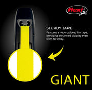 Pet Wholesale USA Flexi Giant Retractable Tape Dog Leash Black/Neon Large 26' Long