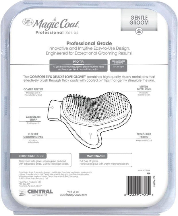 Pet Wholesale USA Magic Coat Professional Series Gentle Groom Comfort Tips Hand Comb Deluxe Love Glove