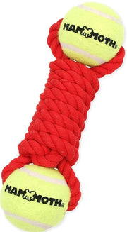 Pet Wholesale USA Medium Mammoth Flossy Chews Braided Bone with 2 Tennis Balls for Dogs