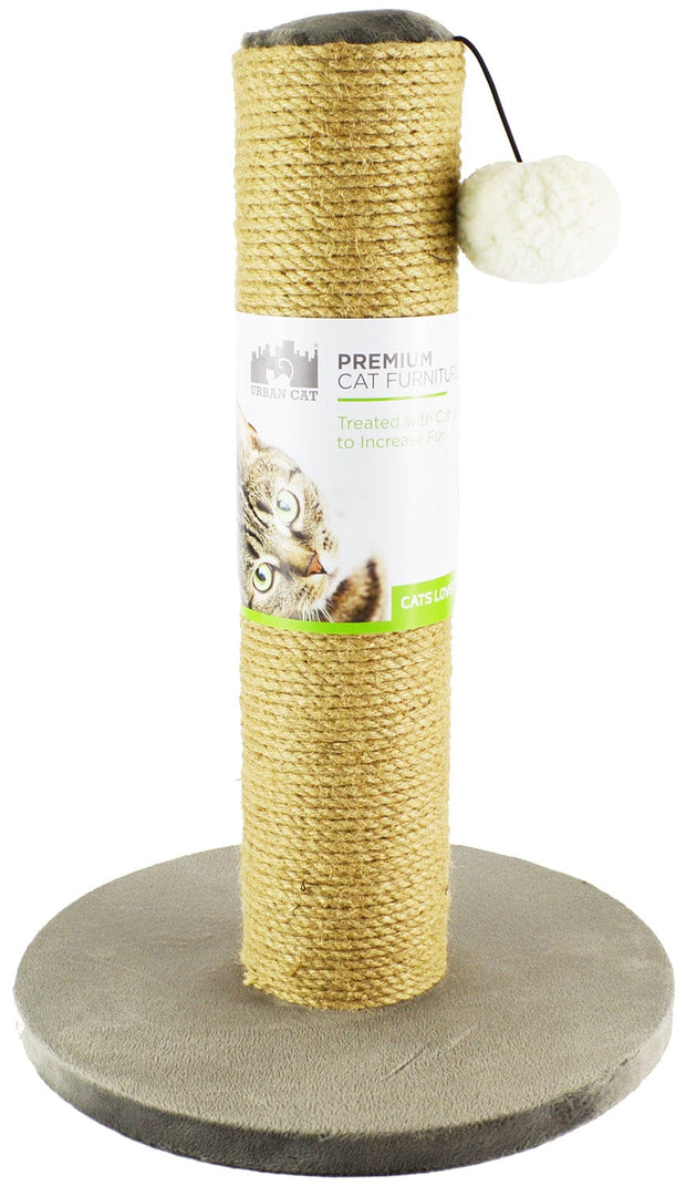 Pet Wholesale USA North American Plush Cat Post with Jute - Gray