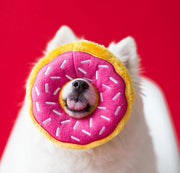 Pet Wholesale USA ZippyPaws Dog Donutz Toy Strawberry Sprinkle