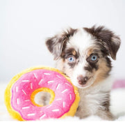 Pet Wholesale USA ZippyPaws Dog Donutz Toy Strawberry Sprinkle