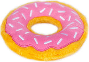 Pet Wholesale USA ZippyPaws Dog Donutz Toy Strawberry Sprinkle