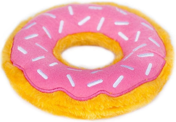 Pet Wholesale USA ZippyPaws Dog Donutz Toy Strawberry Sprinkle